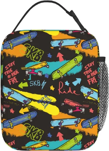 Vista 66 de Bolsa de almuerzo con joystick de juego verde, bolsa de almuerzo aislada, contenedor de comida para escuela, trabajo, picnic, viajes