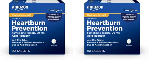 Vista 9 de Amazon Basic Care Tabletas de famotidina de 20 mg de máxima fuerza, reductor de ácido, prevención y alivio de la acidez estomacal, reflujo ácido, 90