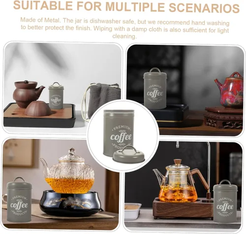 Vista 5 de NOLITOY Latas de té sueltas de caramelo, latas de café de granja, latas de almacenamiento decorativas, botes de cocina de metal, botes de lata