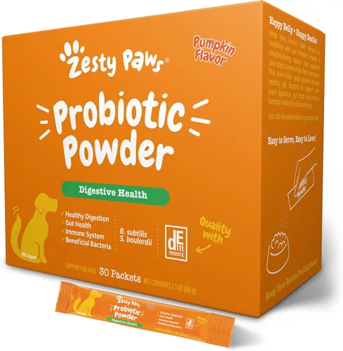 Vista 24 de Zesty Paws Probiótico para perros – Probióticos para la flora intestinal, salud digestiva, diarrea ocasional y soporte intestinal – Clínicamente