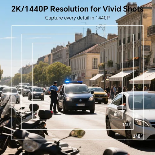 Vista 2 de BOBLOV Cámara corporal D7 2K, 2 baterías de 1950 mAh con base de carga, impermeable IP67, cámara corporal con grabación de audio y video, gran