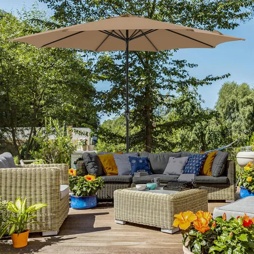 Vista 7 de COBANA Patio Umbrella with Base Included, Outdoor Market Table Umbrella with Umbrella Stand Weights