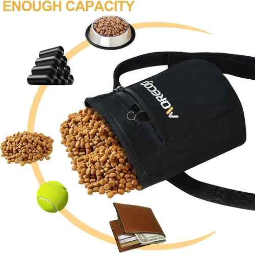 Vista 2 de SZO Bolsa de golosinas para perros con cierre magnético, bolsas de golosinas para entrenamiento de mascotas, bolsa de entrenamiento de perros