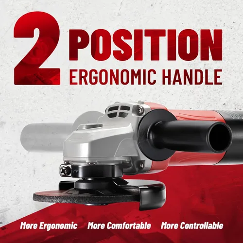 Vista 8 de DCK Amoladora Angular, 4-1/2 Pulgadas, Herramienta de Corte de 6.7 Amperios, 11,800 RPM con 2 Protectores de Seguridad, 6 Discos