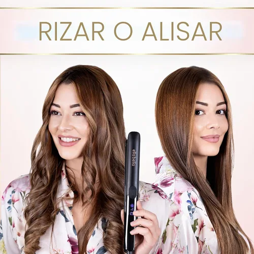 Vista 5 de ELLA BELLA® Titanium Flat Iron Hair Straightener Slim with Infrared Negro