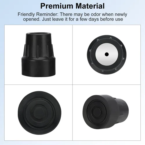 Vista 5 de supregear Puntas de bastón de goma de 1 pulgada (0.157 x 0.984 in), tapones de extremo resistentes para bastón de caminar, tapas de repuesto de 1