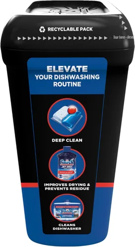 Vista 10 de Finish Quantum Cápsulas para Lavavajillas, Detergente Jabón para Lavavajillas Sin Pre-Enjuague Remueve Manchas y Grasa Secas de 24 Horas, Dejando un