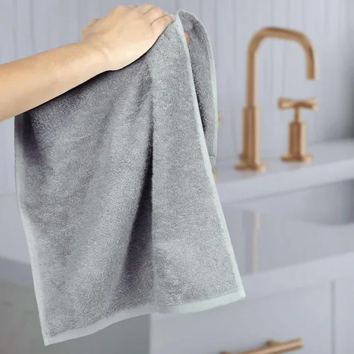 Vista 7 de Yaxa Basics - Toallas de mano de algodón suaves y gruesas, 16" x 26", gris, paquete de 12