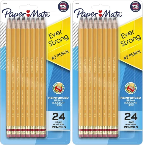 Vista 6 de Paper Mate EverStrong #2 - Lápices reforzados resistentes a la rotura al escribir, paquete de 24