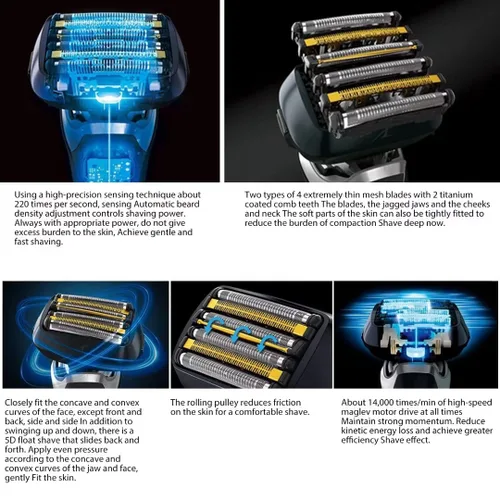 Vista 7 de WES9600P Juego de cuchillas interiores y láminas exteriores de repuesto compatible con afeitadoras Panasonic ARC6 ES-LS9A-K y ES-LS8A-K
