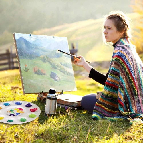 Vista 6 de Hulameda 28 paletas de bandejas de pintura de plástico para que los niños pongan cupcakes y pintura artística