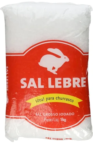 Vista 2 de Sal Grosso Brasileiro Marinho Iodado para Churrasco Lebre 2.2 lbs - 32.27 onzas - Paquete de 3 - Sal Brasileña