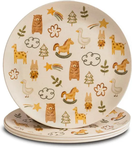 Vista 36 de Nook Theory Paquete de 4 platos de bambú reutilizables, no tóxicos, aptos para lavavajillas, no aptos para microondas (Arizona 8 pulgadas)