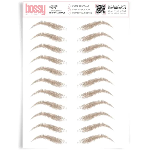 Vista 165 de Brows by Bossy Tatuaje temporal para cejas 8 colores y 6 estilos adhesivos impermeables para cejas, tatuajes falsos para el cabello como pelar