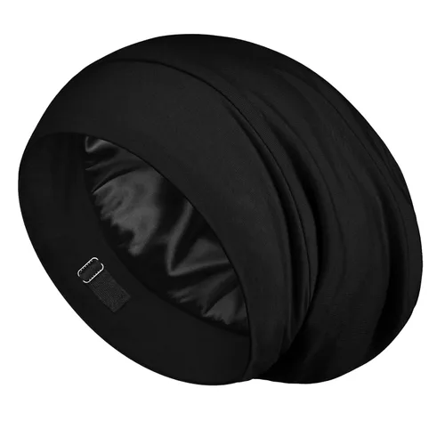 Vista 15 de LULUSILK Gorro de dormir con forro de seda de morera, no más cabello enredado y encrespado, envoltura de pelo de seda que se mantiene en su lugar