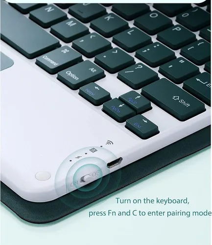 Vista 4 de Funda de teclado para Samsung Galaxy Tab A8 (2021) de 10.5 pulgadas SM-X220/X225 Tablet Teclado desmontable, funda de cuero totalmente envuelta