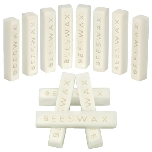 Sukh Barra de cera de abeja de 10.23 onzas (10.23 oz), bloque de cera de abeja natural blanca triple filtrada para el cuidado de la piel, para hacer