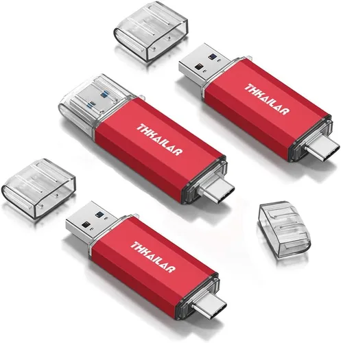 Vista 11 de Thkailar Unidad flash USB C de 32 GB Fat32 OTG de alta velocidad para almacenar datos, USB 3.1, unidad de pulgar C Jump Drive, compatible