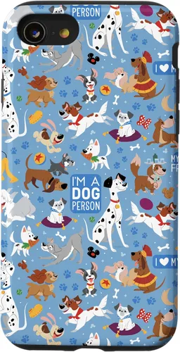 Vista 18 de Disney Funda azul para iPhone 17 con texto en inglés "Dogs I'm a Dogperson