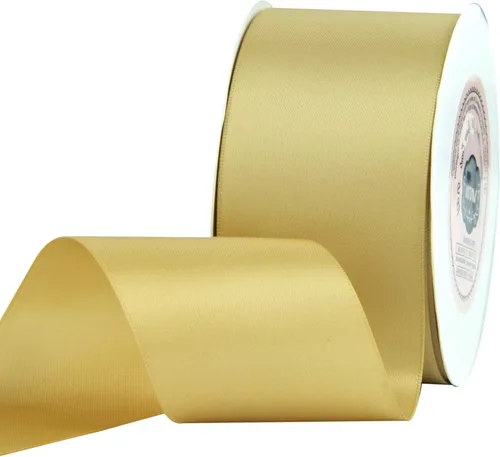Vista 194 de VATIN - Cinta de satén de doble cara beige de 1/4", 25 yardas continuas, cinta de poliéster beige para ramo de lazos, envoltura de regalos, arreglo