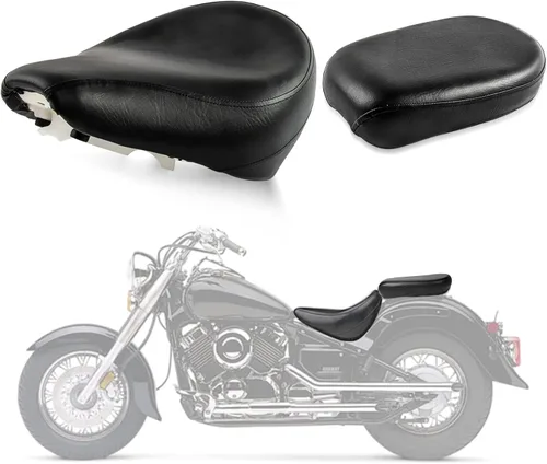 Vista 8 de PSLER Asiento delantero para conductor y cojín para pasajero para XVS 650 V-Star 650 1998-2023