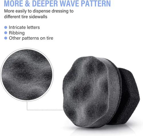 Vista 3 de BBTO Paquete de 10 aplicadores de apósito de neumáticos, aplicador de brillo de neumáticos lavable, almohadilla de tocador para detalles