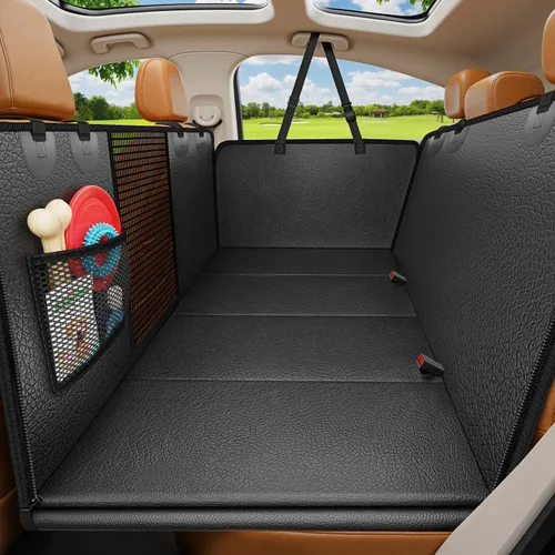 Vista 17 de URPOWER - Funda para asiento de auto para perros, cubierta de asiento para mascotas, hamaca, 100% impermeable, 600D, resistente a los arañazos