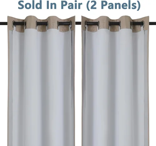 Vista 5 de 2 paneles de cortinas 100% opacas con 13 anillos, forro opaco 100% oscurecimiento para cortinas de 84 pulgadas, cada uno de 40 pulgadas de ancho x