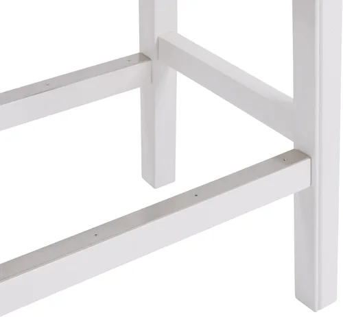 Vista 28 de Williston Taburete de altura de mostrador, asiento de sillín sin respaldo de 26 pulgadas de alto con tapicería similar al lino, marco de madera