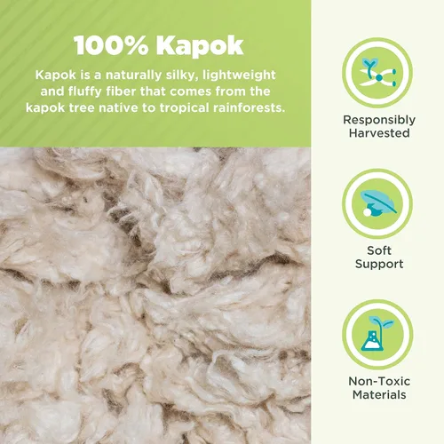 Vista 3 de Bean Products Kapok - Almohada cervical para dormir, hipoalergénica y transpirable, de tela de algodón orgánico, almohada suave y de apoyo