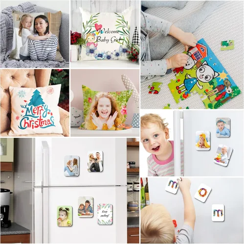 Vista 4 de Modacraft Kit de 128 piezas en blanco para sublimación - Paquete premium DIY para decoración del hogar Suministros de manualidades para Cricut