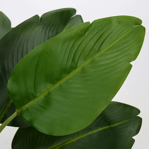 Vista 3 de Hollyone - Planta artificial de pájaro de paraíso en maceta, palma tropical falsa con hojas de plátano en maceta de 15" para decoración