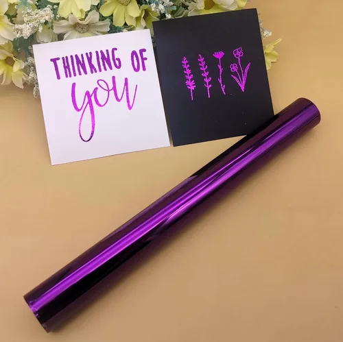 Vista 14 de Alinacutle Rollo de lámina reactiva de tóner láser de color morado claro, morado claro, lámina caliente de transferencia metálica para álbumes