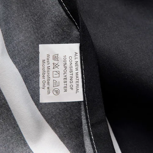 Vista 8 de HSKIKWN Juego de edredón a rayas blancas y negras Twin de microfibra, juego de funda de edredón de 68" x 90" con 1 funda de edredón y 1 funda