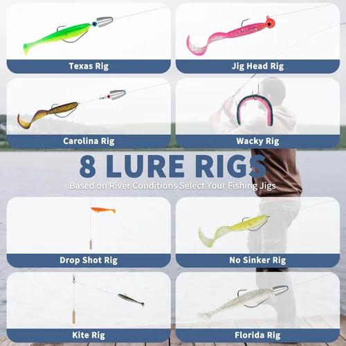 Vista 2 de WITOROR Fishing Lures, Tackle Box with Tackle Included, Crankbaits, Spoon, Soft Baits, Hooks, Jigs, Weights & More Other Accessories, Fishing Bait