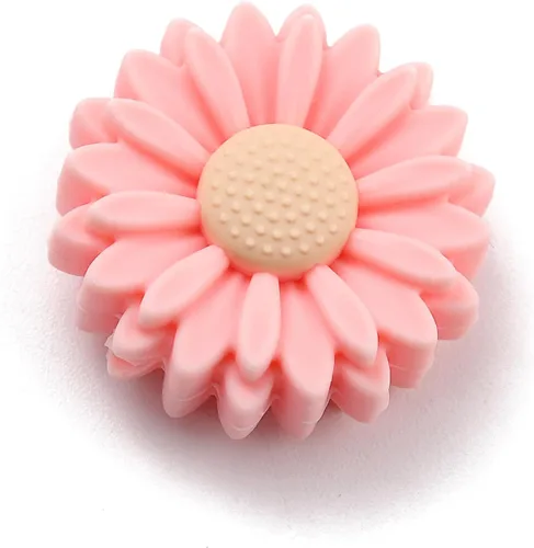 Beadthoven - 10 cuentas de margaritas de silicona de girasol, 0.866 pulgadas, cuentas para pulseras y collares para cordones, fabricación de joyas