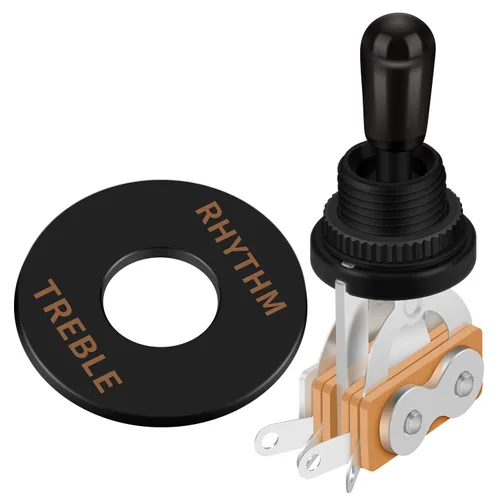 DaierTek Selector de pastilla de interruptor de palanca de guitarra de 3 vías para guitarra eléctrica Gibson Epiphone Les Paul (punta negra)