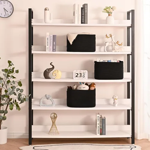 Vista 2 de ICERZCZ Cestas de almacenamiento negras para organizar estantes, cesta de juguetes para guardería, cesta de cuerda de algodón tejida