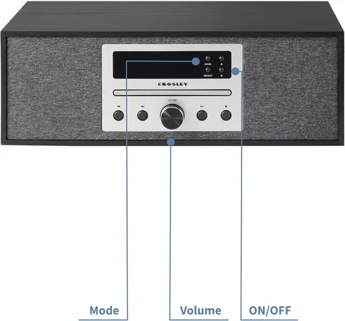 Vista 4 de Crosley CR3504A-BK Finn Radio FM Bluetooth y reproductor de CD, negro