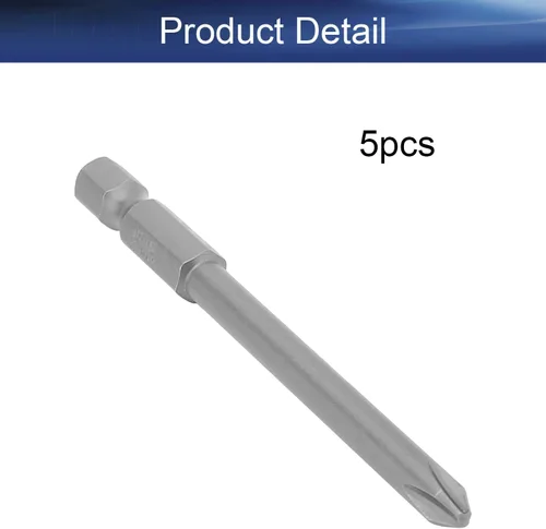 Vista 3 de Auniwaig 5pcs Phillips Screwdriver Drill Bit Set, 5mm PH2 Phillips Cross, 1/4 Inch Hex Shank, 75mm/3 Inch Length S2 Steel with Magnetic for Power