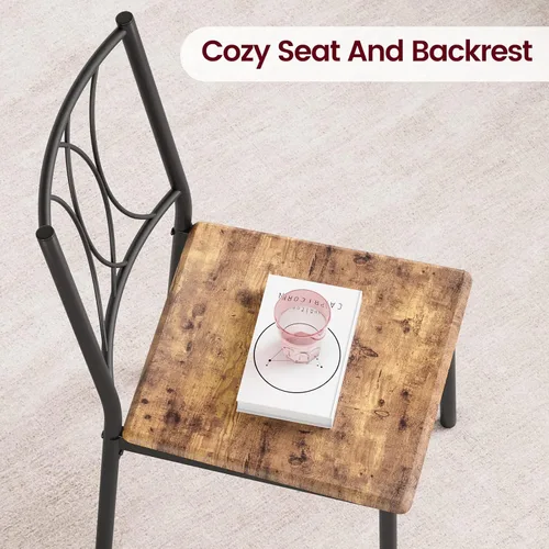 Vista 25 de Amyove Mesa de cocina y sillas para 4, juego de mesa de comedor para 4 personas con sillas tapizadas, juego de mesa de cocina rectangular de metal