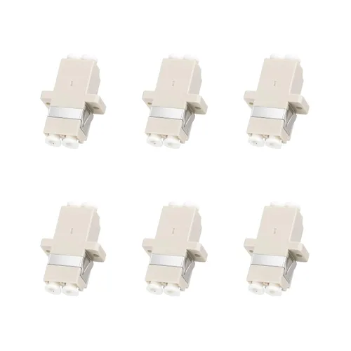 6 unids LC OM2/OM1 Adaptador de acoplador óptico de fibra óptica LC a LC Acoplador dúplex multimodo Conectores LC-LC hembra a hembra Duplex Multi de Yannw-shop