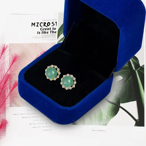 Vista 65 de Jade Earrings Studs,Green Jade Earrings for Women,925 Sterling Silver Earrings Studs for Sensitive Ears,Handmade Jade Earrings for Birthday