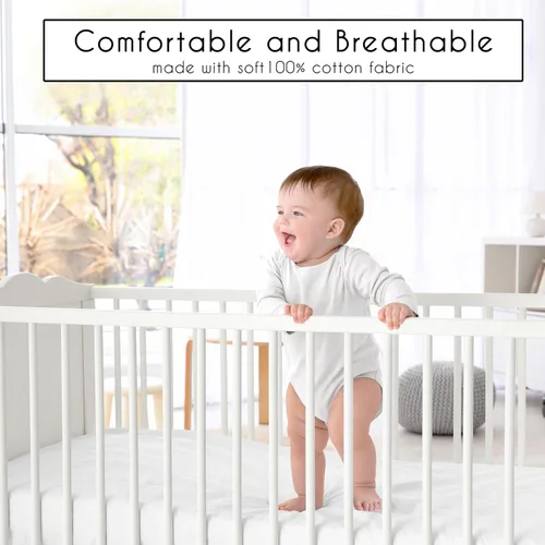 Vista 5 de Sweet Jojo Designs Juego de ropa de cama para cuna de bebé de 4 piezas (100% algodón blanco roto bohemio chic) para niños o niñas, bebés/guardería