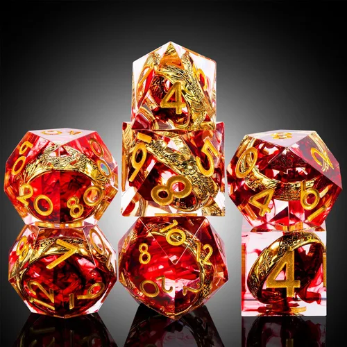 Vista 69 de DNDND Dados de Resina Ojo DND de Borde Afilado Dado de D&D con Estuche de Regalo para Juego de Dungeons and Dragons (Ojo de Dragón Verde)