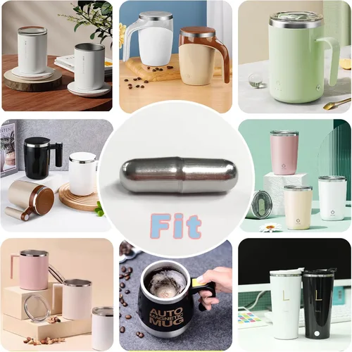 Vista 2 de 2 barras de agitación magnéticas para taza de autoagitación, taza de café magnética automática, taza de acero inoxidable de mezcla automática