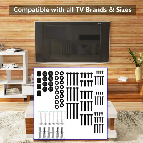 Vista 5 de Suptek Kit universal de accesorios de montaje para TV, incluye tornillos y anclajes M4, M5, M6, M8, se adapta a la mayoría de televisores de hasta