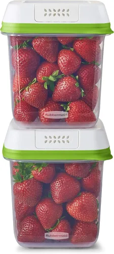 Vista 8 de Rubbermaid FreshWorks Recipiente para guardar alimentos, recipientes grandes de almacenamiento de productos, juego de 4 piezas