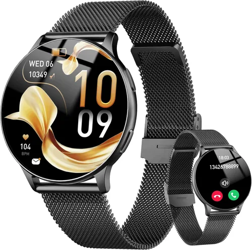 Jugeman Reloj inteligente para mujer, pantalla AMOLED de 1.32 pulgadas, rastreador de actividad física con llamadas Bluetooth (respuesta/hacer