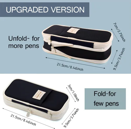 Vista 6 de MAMUNU - Estuche expandible para lápices con compartimentos, estuches de gran capacidad para lápices, bolsa de lápices, estuche de oficina